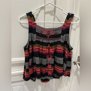 Free People colorful printed swing tank top